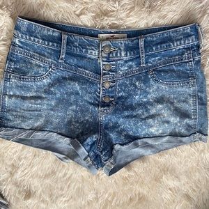 Acid Wash Hollister Cheeky Jean Shorts, button fly